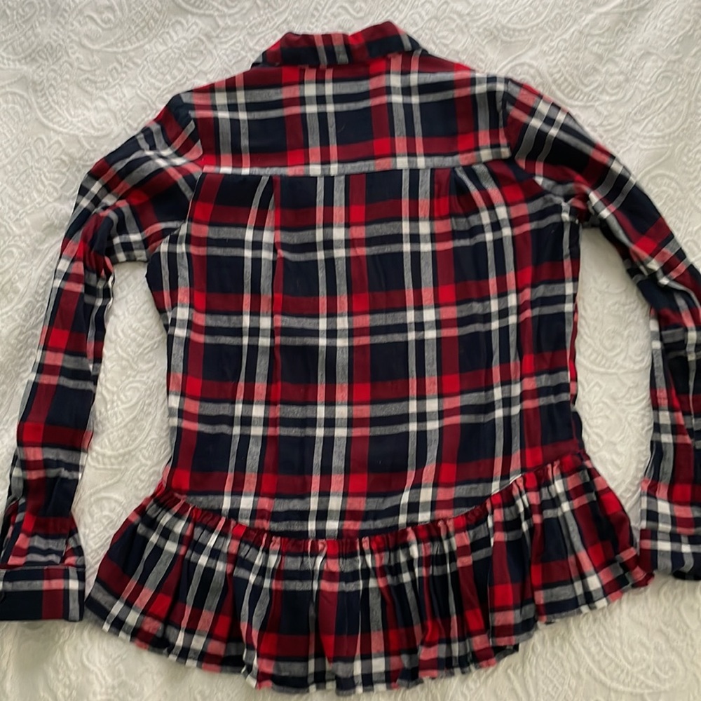 Red White & Blue Ruffle Flannel - Picture 3 of 3